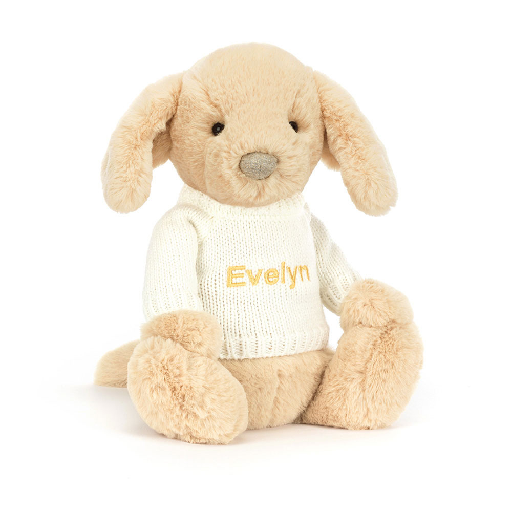 Bashful Luxe Puppy Orlando with Personalized Cream Jumper 5 Bashful Luxe Puppy Orlando with Personalized Cream Jumper