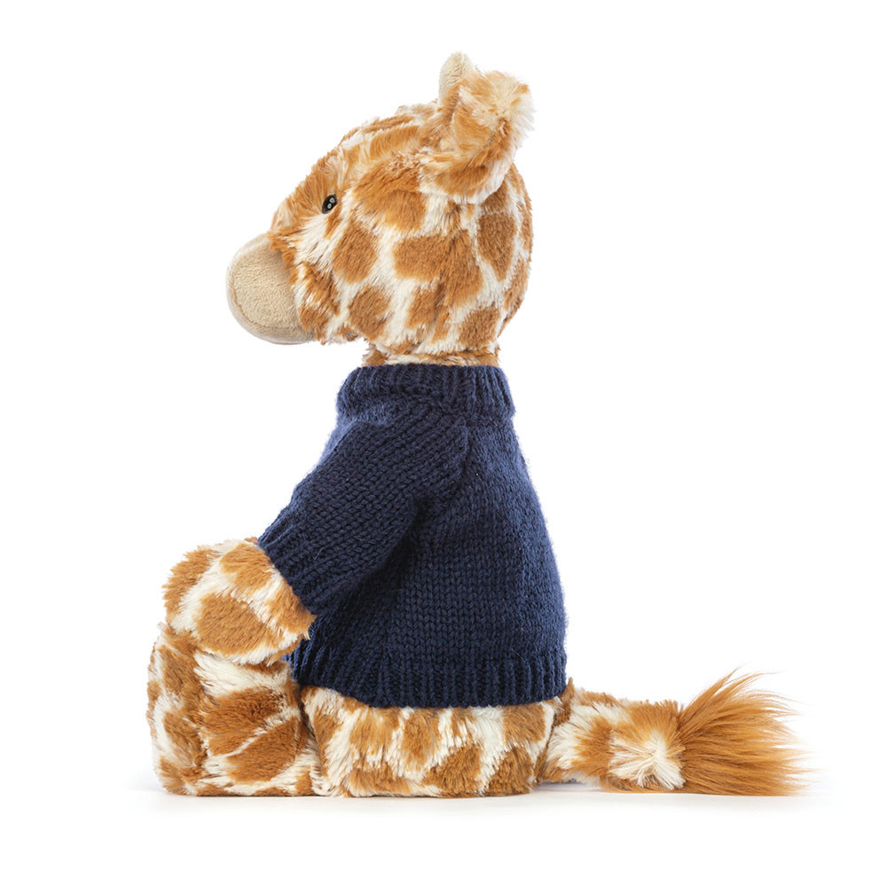 Bashful Giraffe with Personalized Navy Jumper 3 Bashful Giraffe with Personalized Navy Jumper
