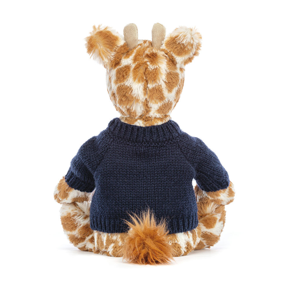 Bashful Giraffe with Personalized Navy Jumper 4 Bashful Giraffe with Personalized Navy Jumper