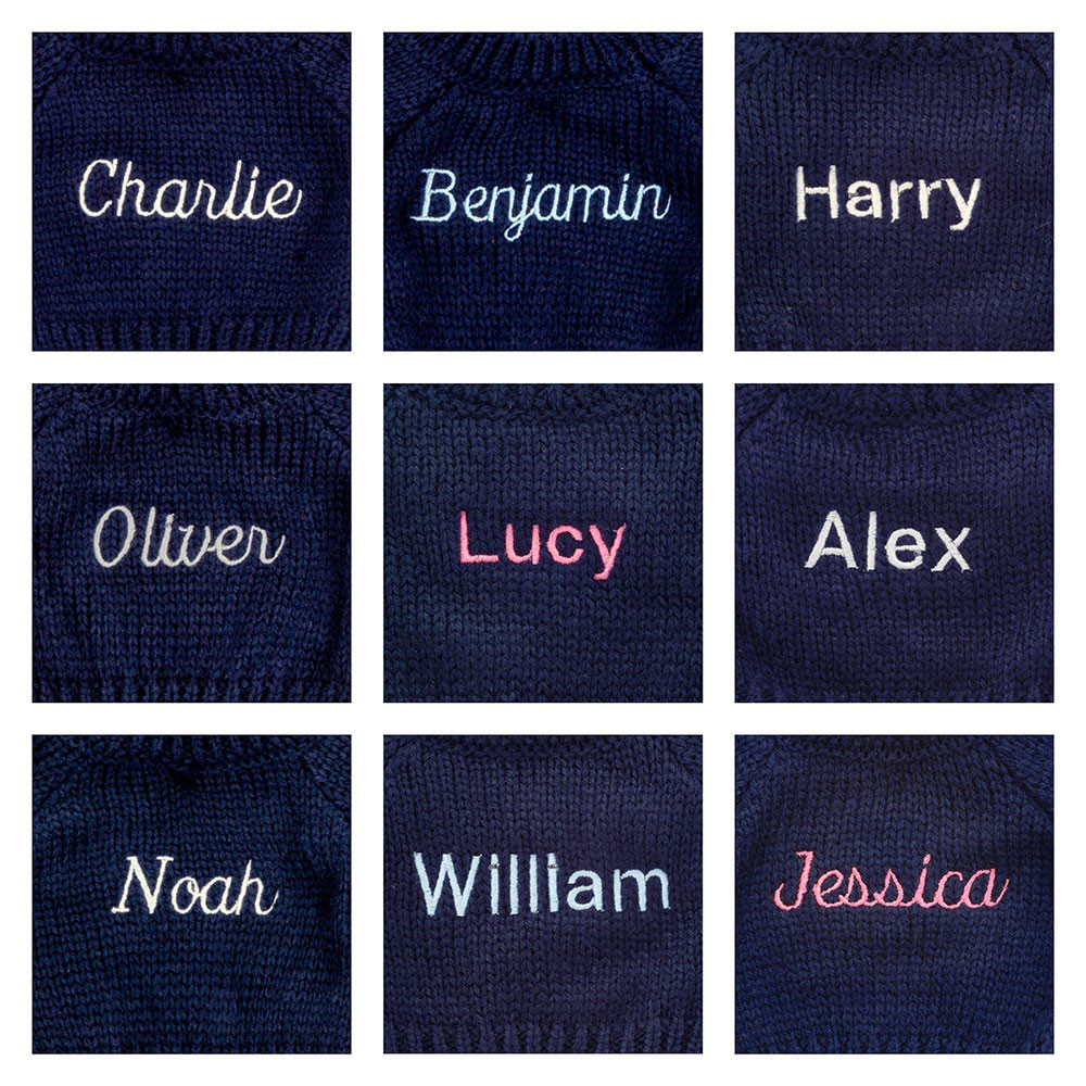 Bashful Monkey with Personalized Navy Jumper 2 Bashful Monkey with Personalized Navy Jumper