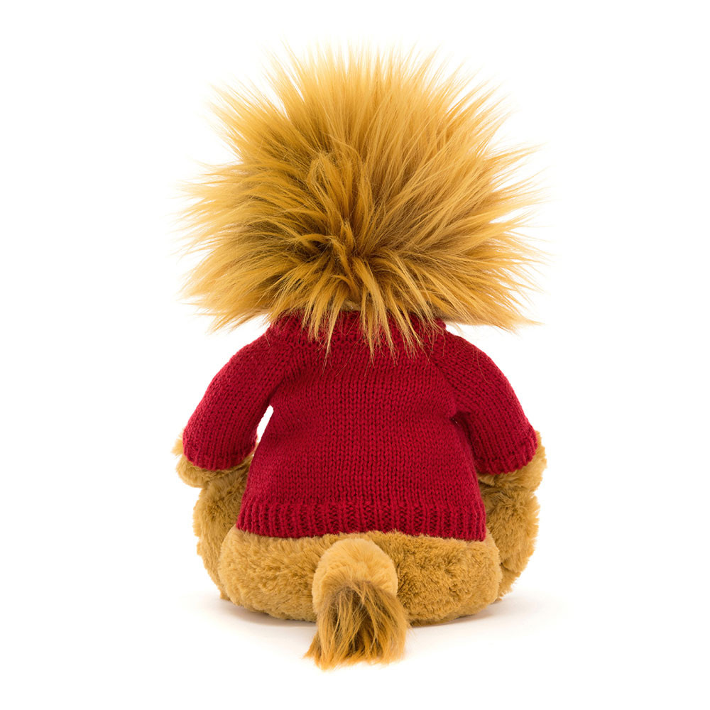 Bashful Lion with Personalized Red Jumper 4 Bashful Lion with Personalized Red Jumper
